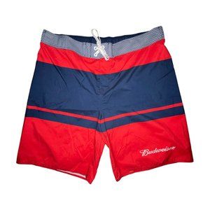 NWT Budweiser Striped 4th of July Patriotic Board Shorts Men's 44-46